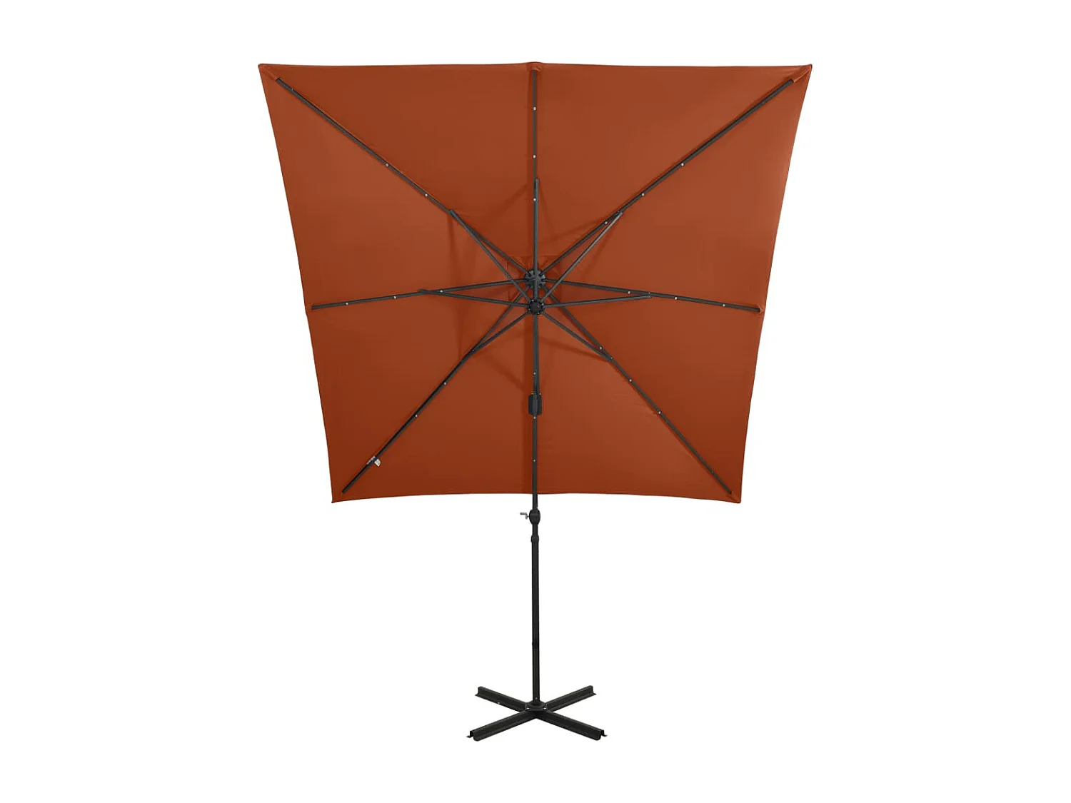 Sombrilla voladiza con poste y luces LED terracota 250 cm ES250132
