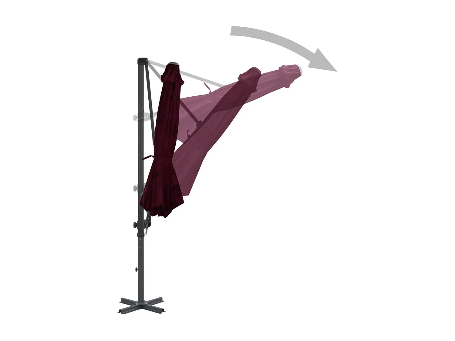 Guarda-sol jardim cantilever c/ poste alumínio 300 cm vermelho PT614319