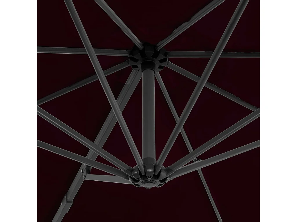 Guarda-sol jardim cantilever c/ poste alumínio 300 cm vermelho PT614319
