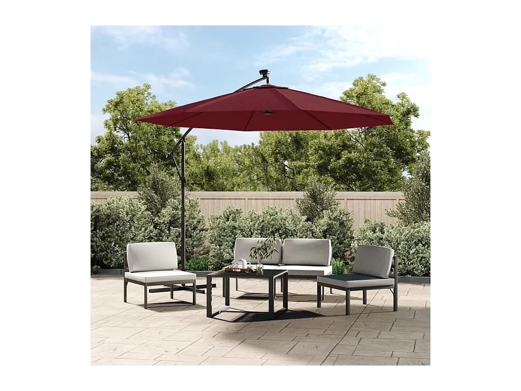 Tissu de remplacement pour parasol déporté bordeaux rouge 300cm FR80920