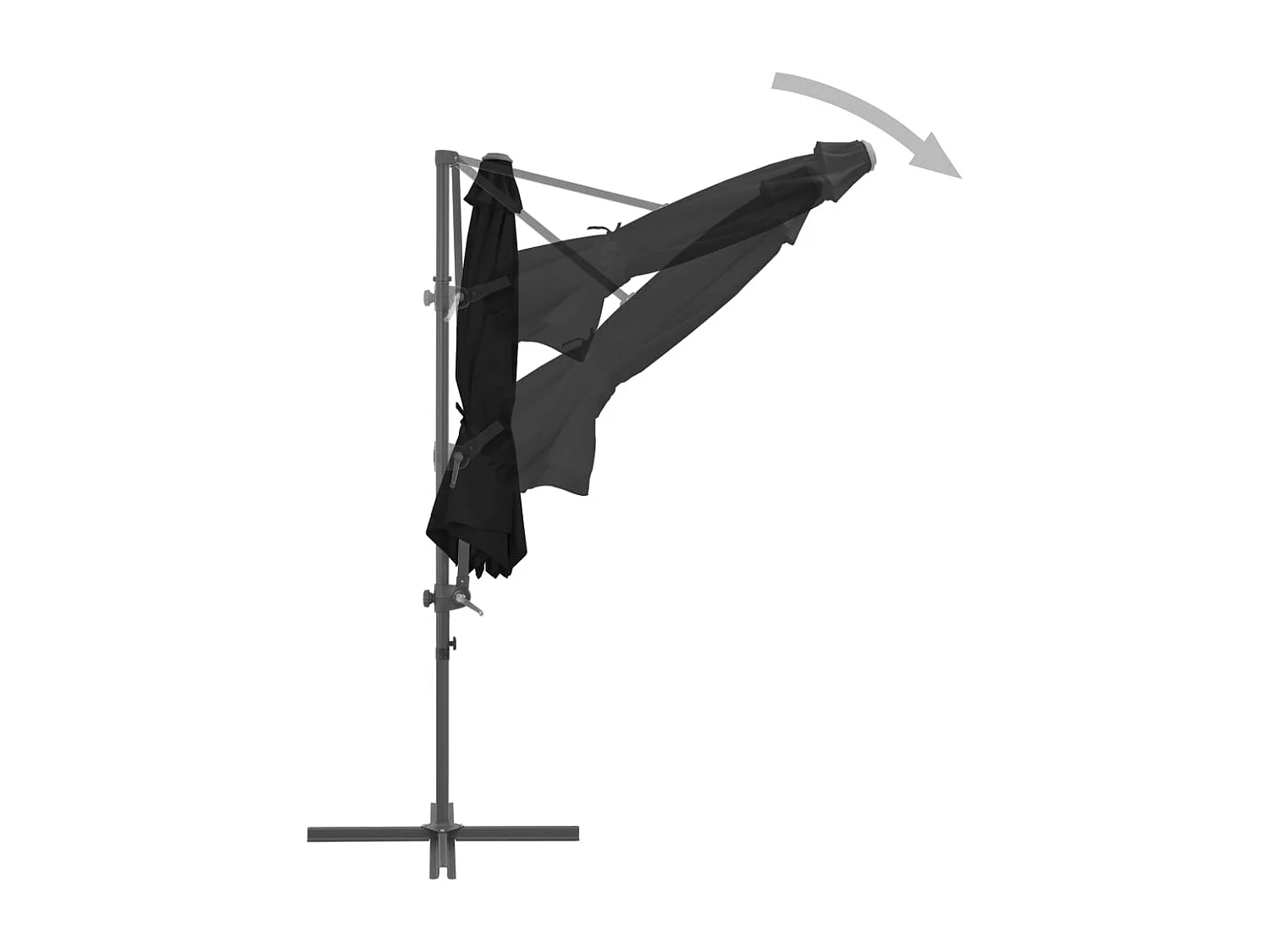 Sombrilla voladiza con poste de acero negro 300 cm ES791721