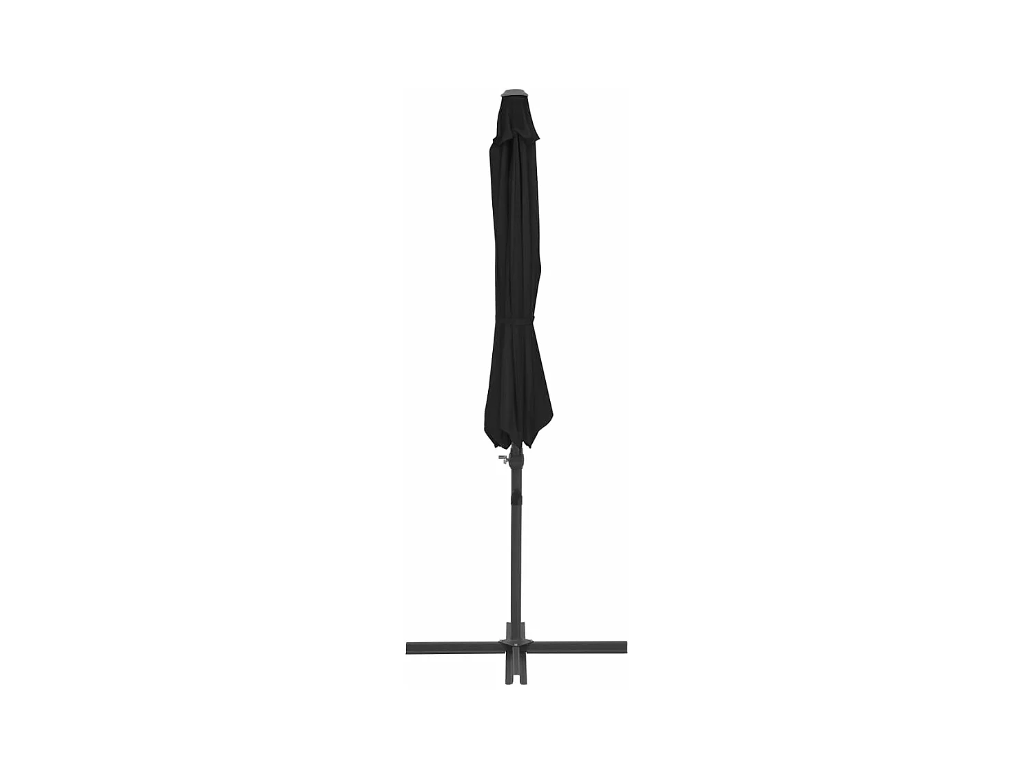 Parasol déporté avec mât en acier Noir 300 cm FR55117