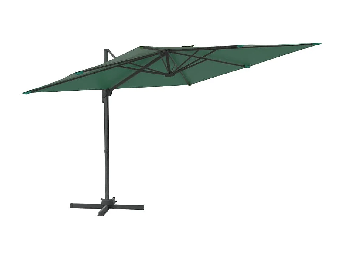 Parasol déporté avec mât en aluminium Vert 400x300 cm FR38173