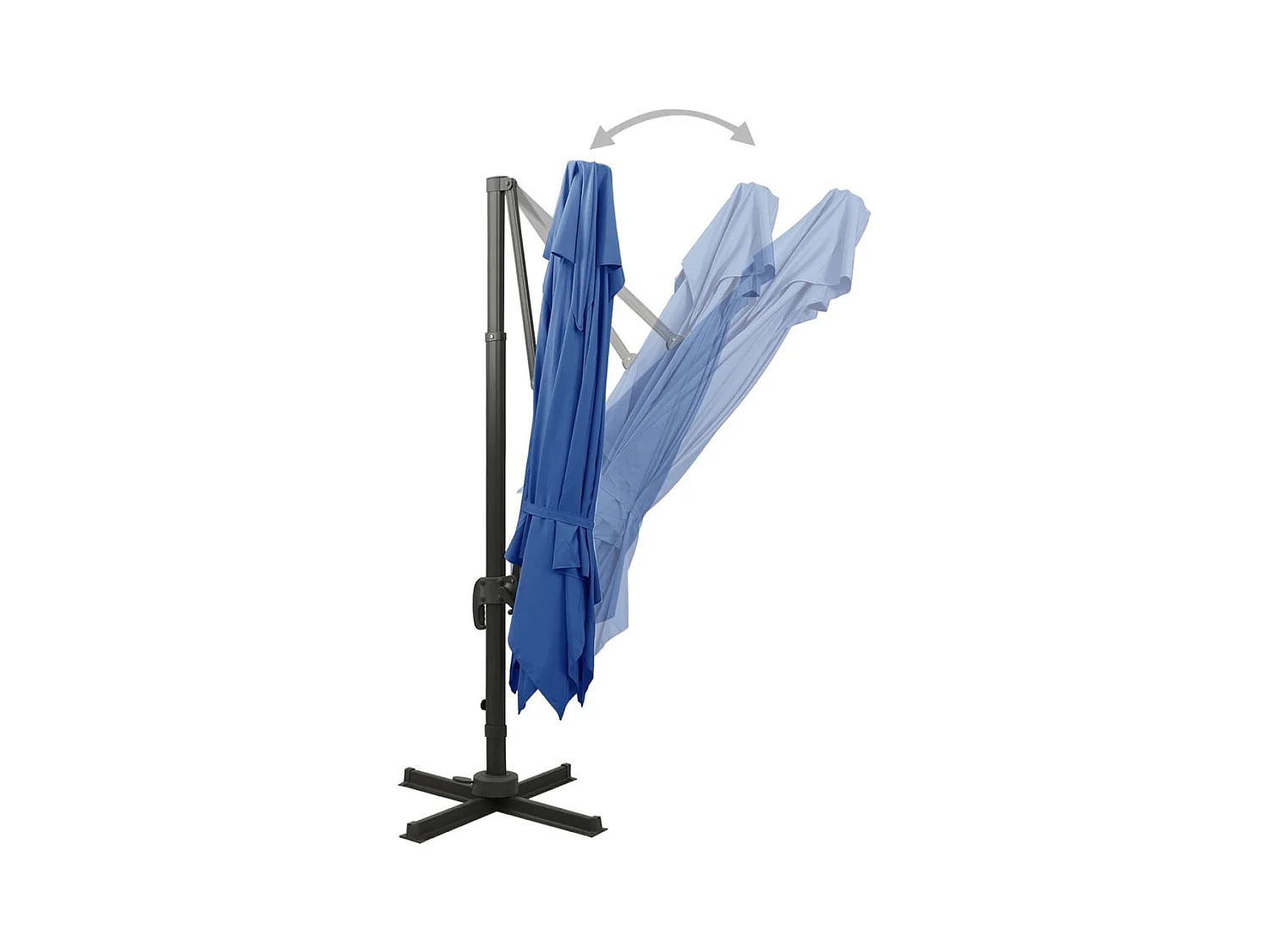 Zweefparasol met dubbel dak 300x300 cm azuurblauw BE447540