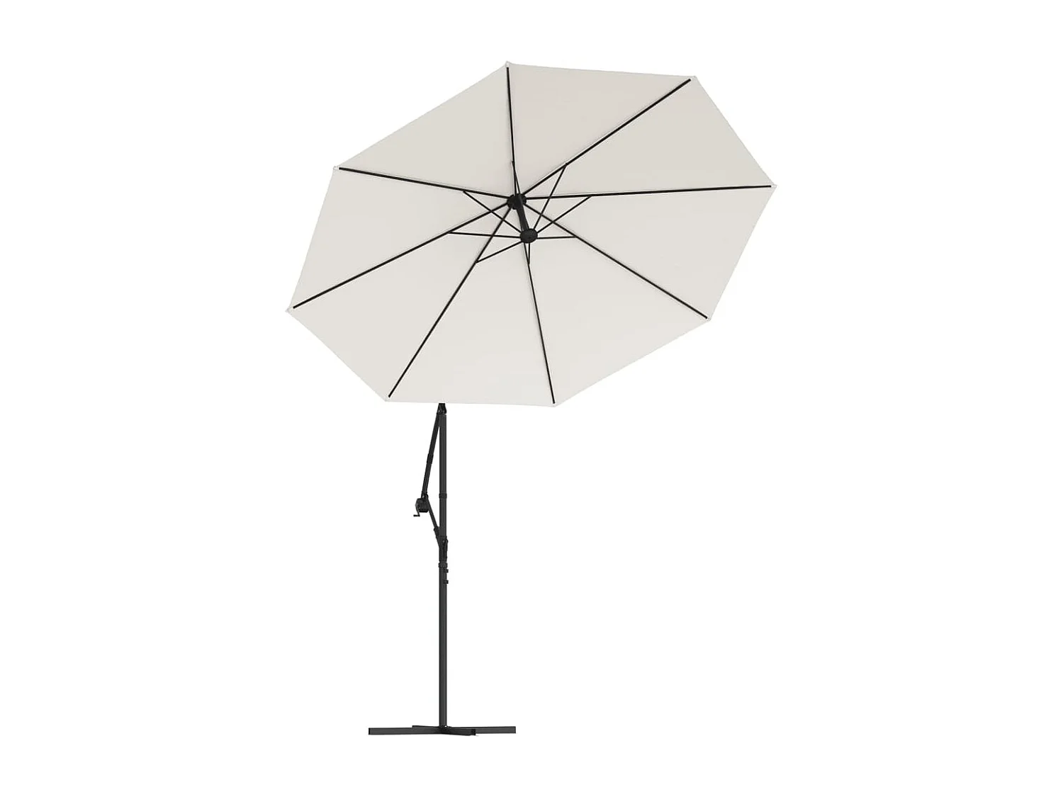 Tissu de remplacement pour parasol déporté Blanc sable 350 cm FR32259