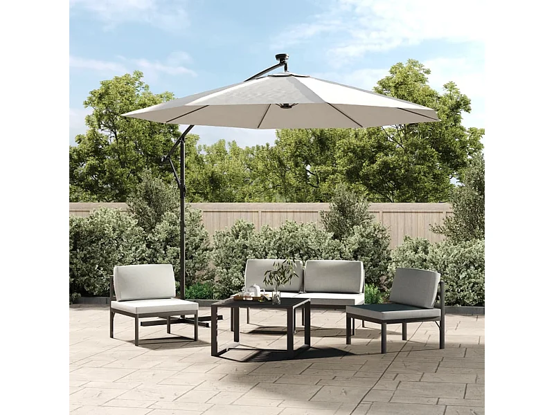 Tissu de remplacement pour parasol déporté Blanc sable 350 cm FR32259