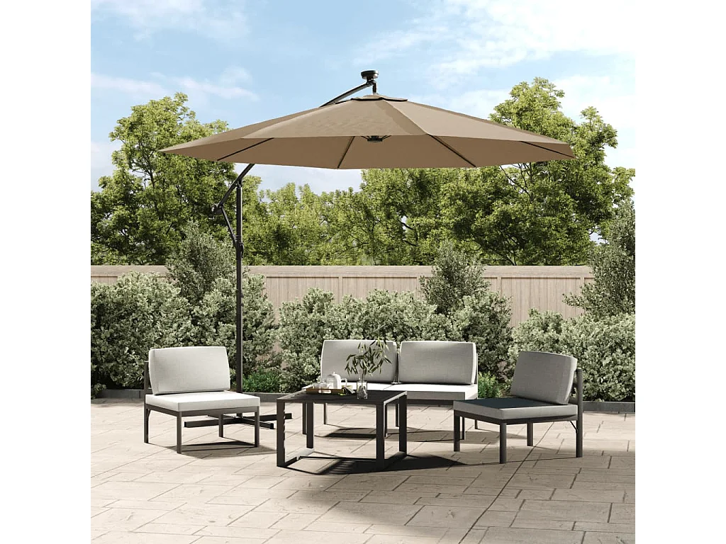 Tissu de remplacement pour parasol déporté Taupe 350 cm FR35542