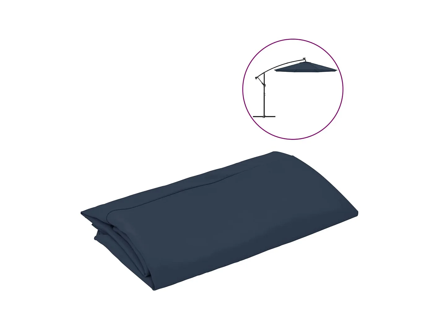 Tissu de remplacement pour parasol déporté bleu 300 cm FR50779
