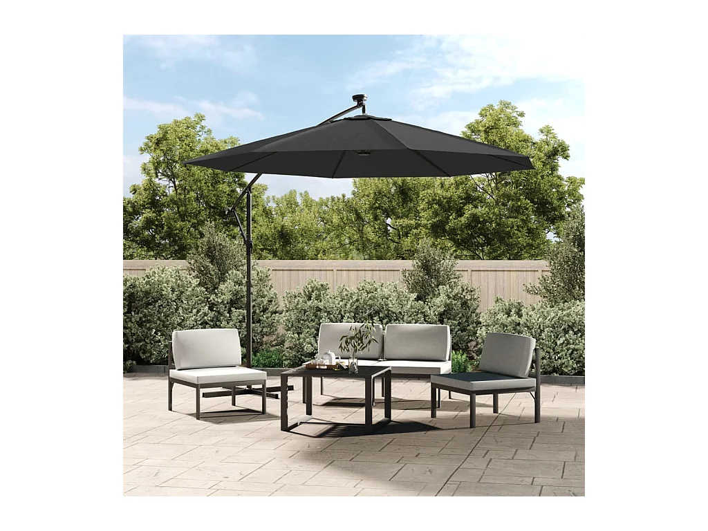 Tissu de remplacement pour parasol déporté anthracite 300 cm FR62599