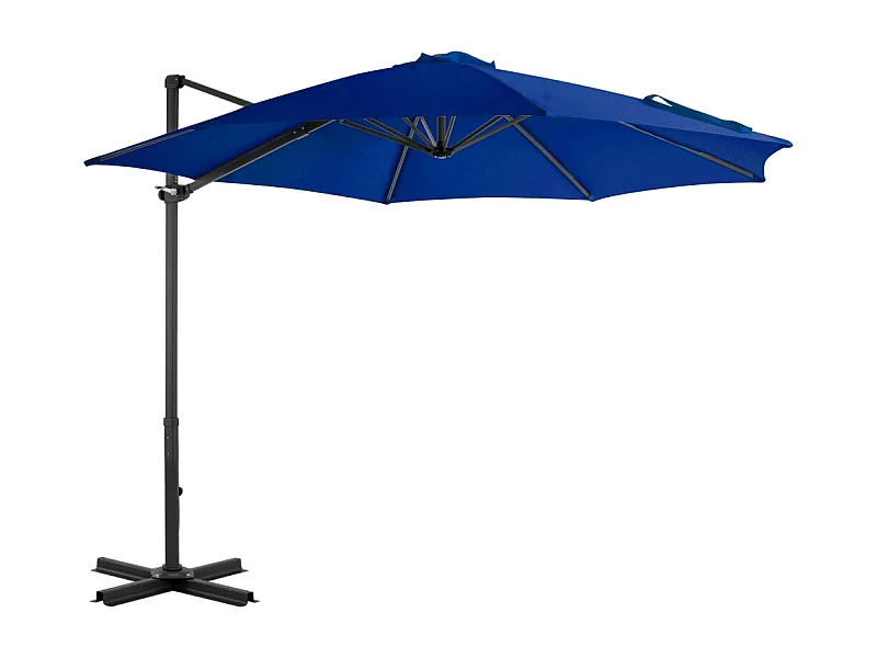 Parasol déporté avec mât en aluminium Bleu azuré 300 cm FR10806