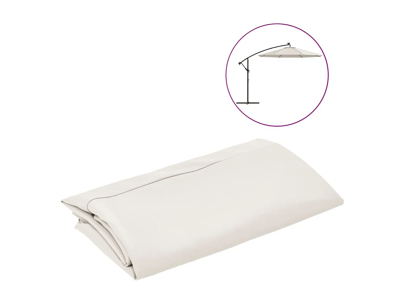 Vervangingsdoek voor zweefparasol 300 cm zandwit BE243695