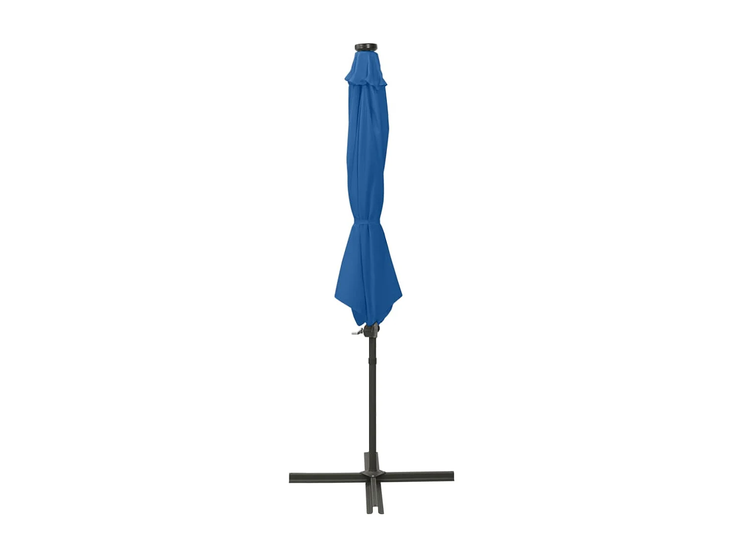 Parasol déporté avec mât et lumières LED Bleu azur 300 cm FR59272