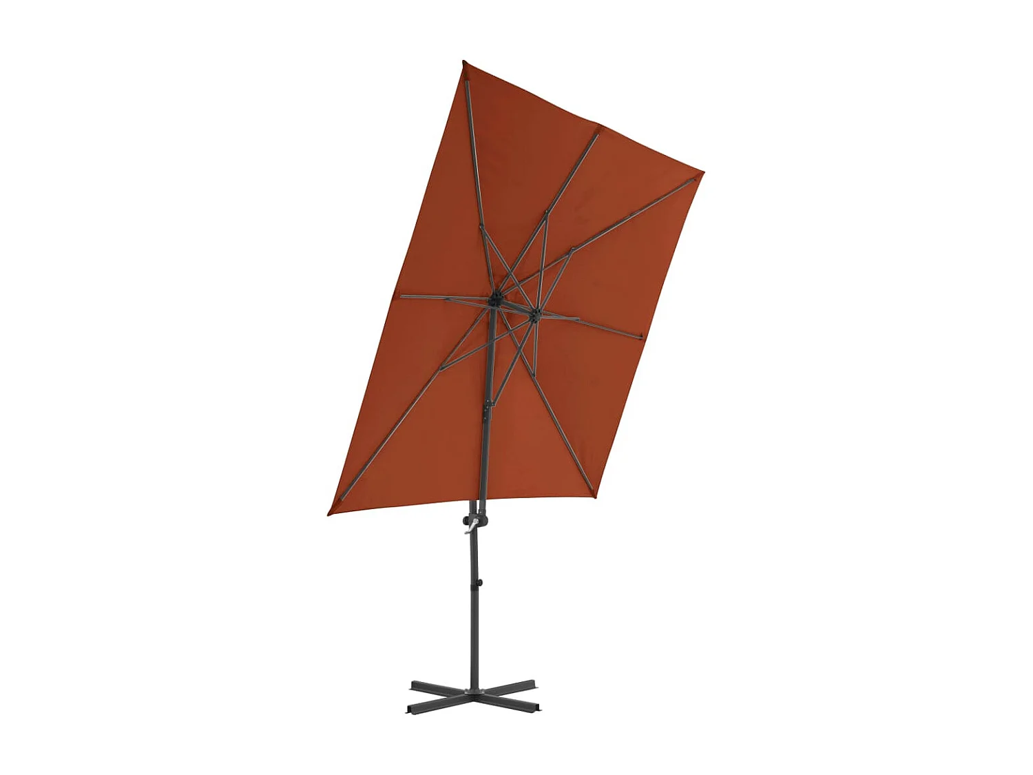 Parasol déporté avec mât en acier Terre cuite 250x250 cm FR55812
