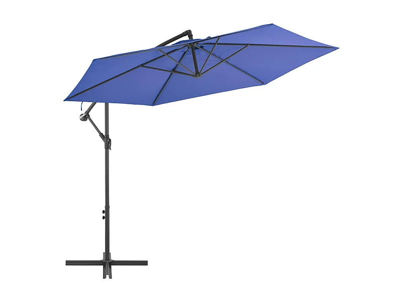 Parasol déporté avec mât en aluminium 300 cm Bleu FR76304