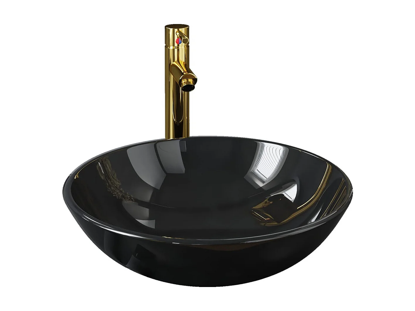 Vasque de bain avec robinet et drain à poussoir Verre trempé FR653438