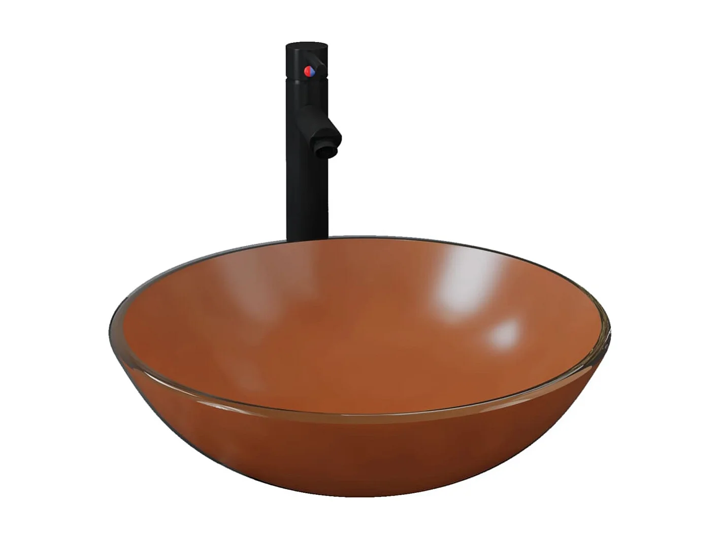 Vasque de bain avec robinet et drain à poussoir Verre trempé FR244632