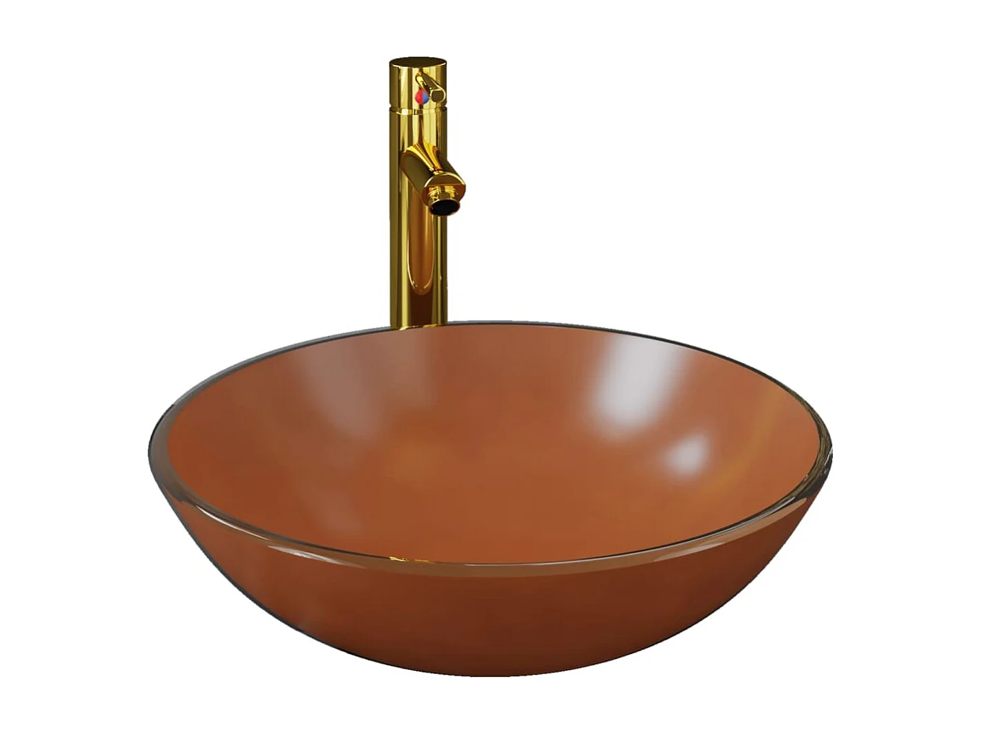 Vasque de bain avec robinet et drain à poussoir Verre trempé FR462695