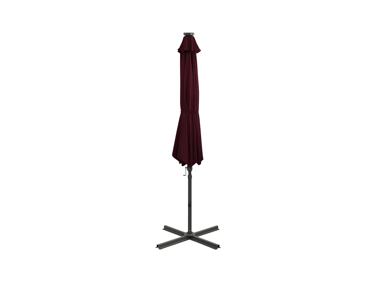 Zweefparasol met paal en LED-verlichting 300 cm bordeauxrood BE906544