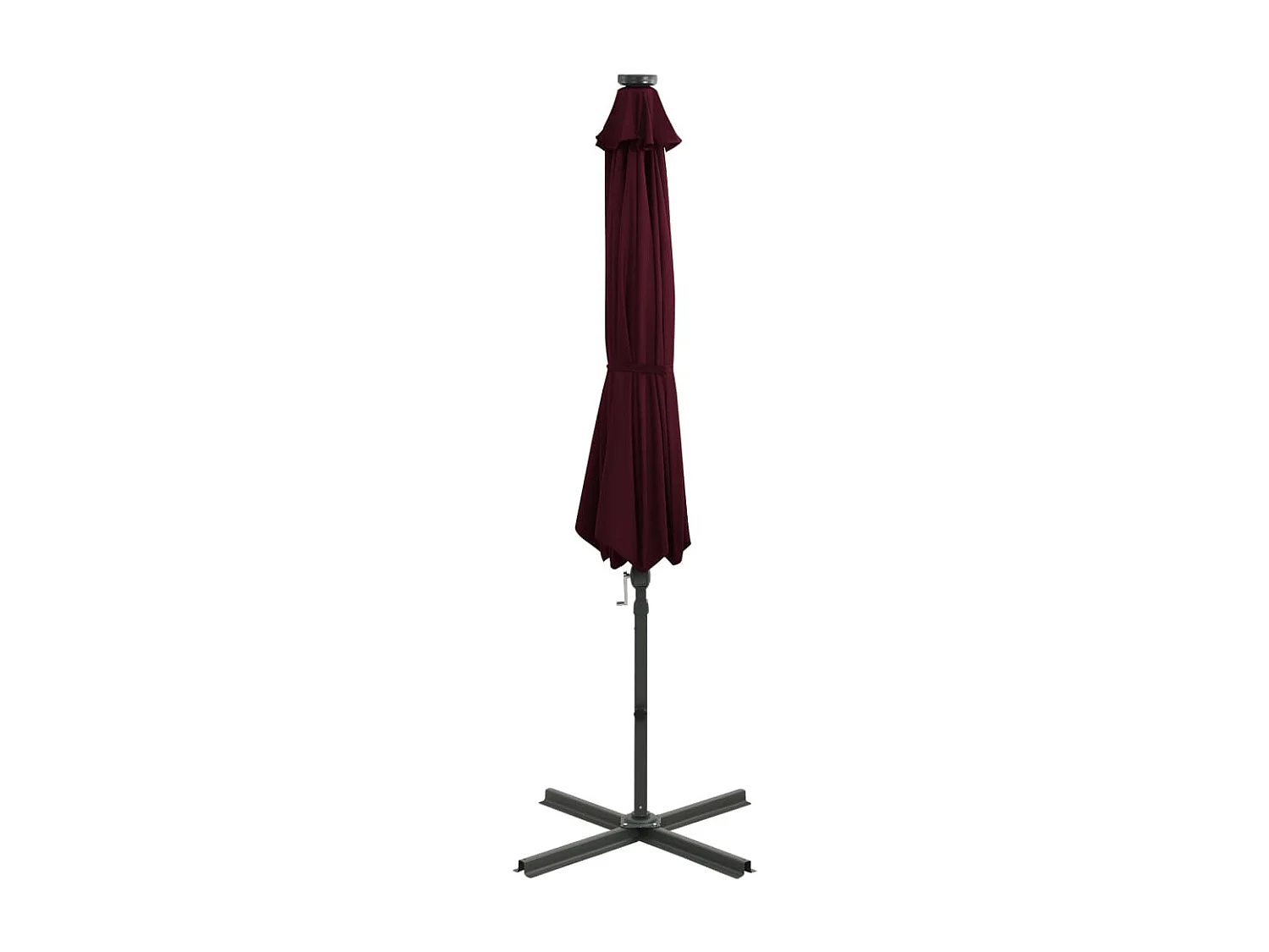 Zweefparasol met paal en LED-verlichting 300 cm bordeauxrood BE906544