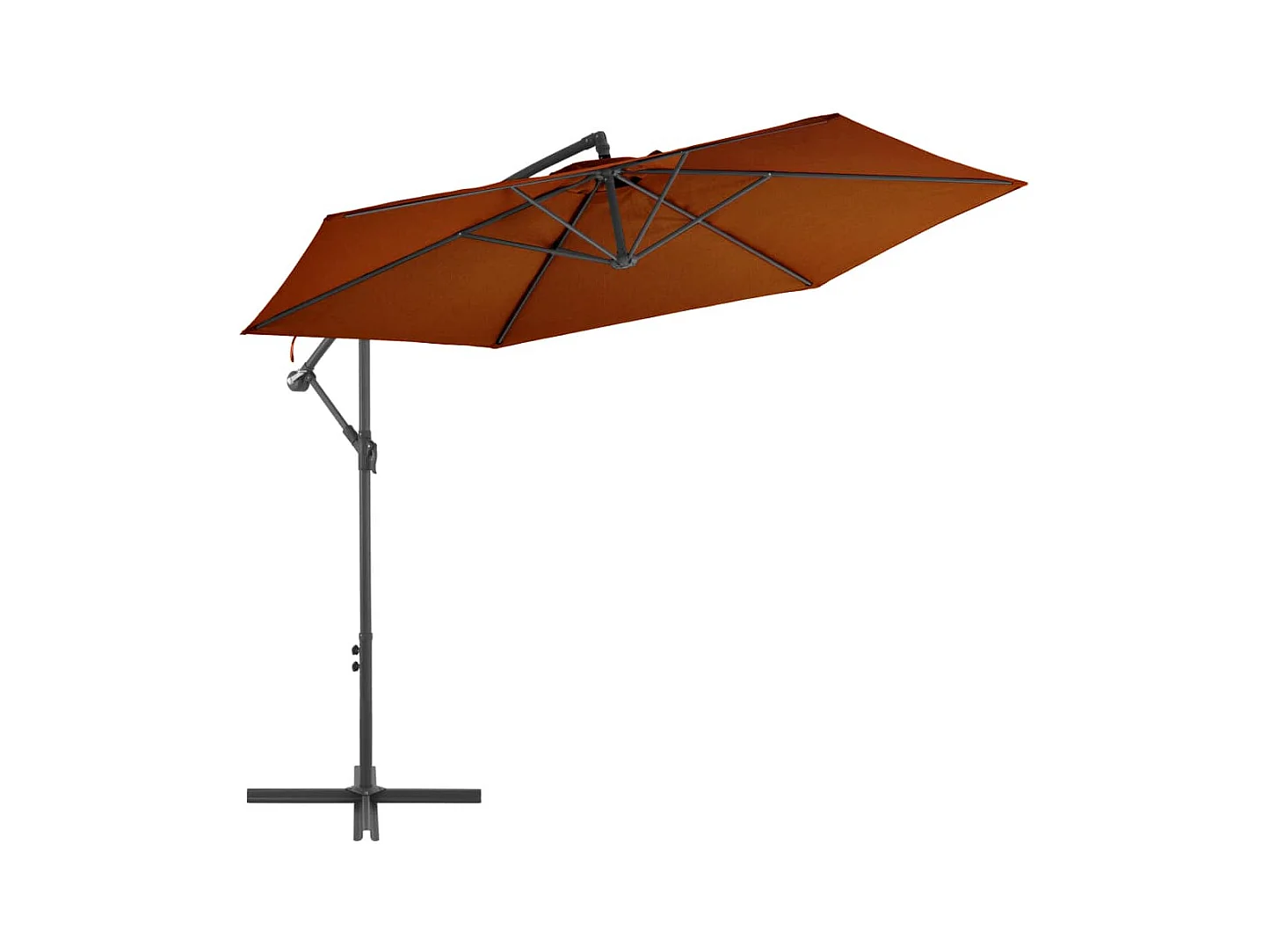 Parasol déporté avec mât en aluminium Terre cuite 300 cm FR39789