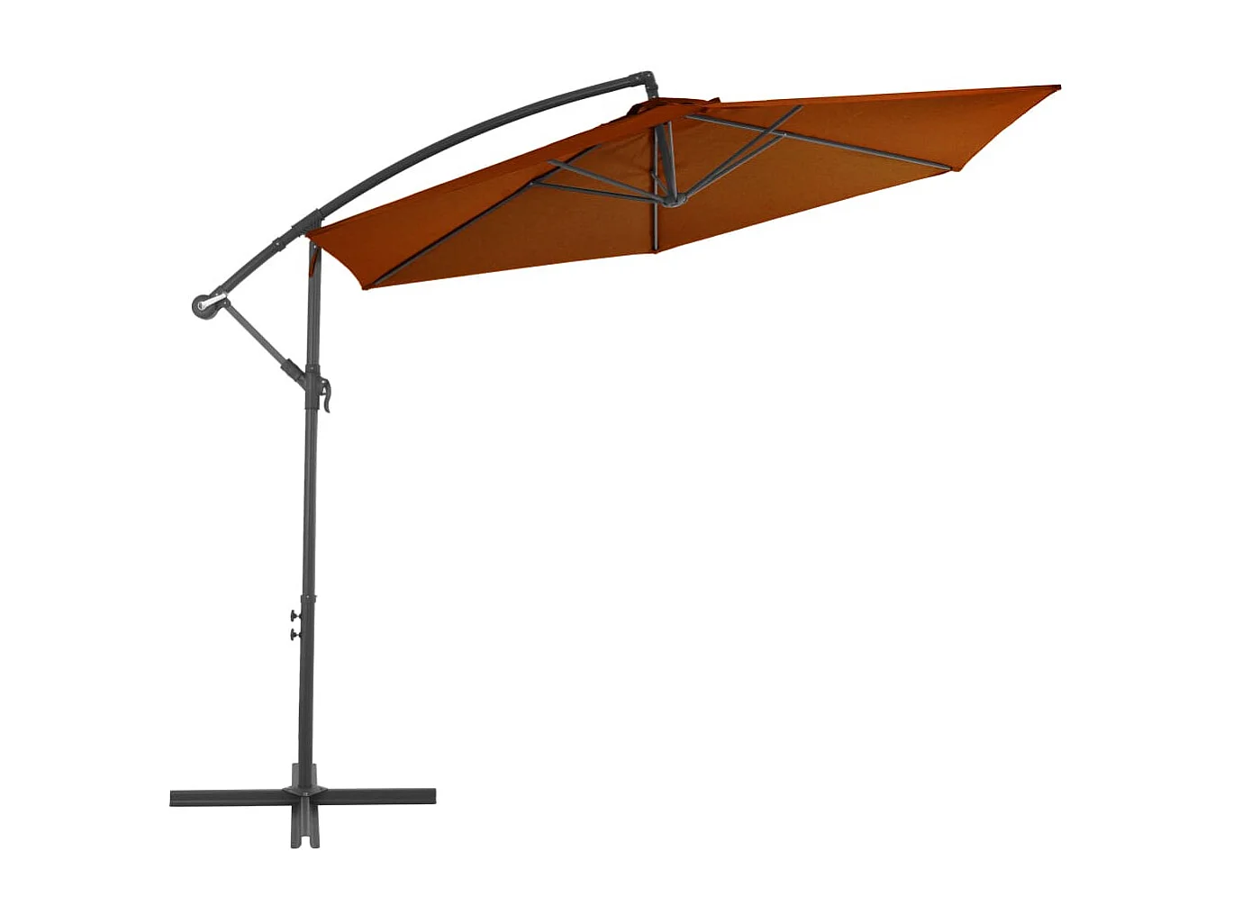 Parasol déporté avec mât en aluminium Terre cuite 300 cm FR39789