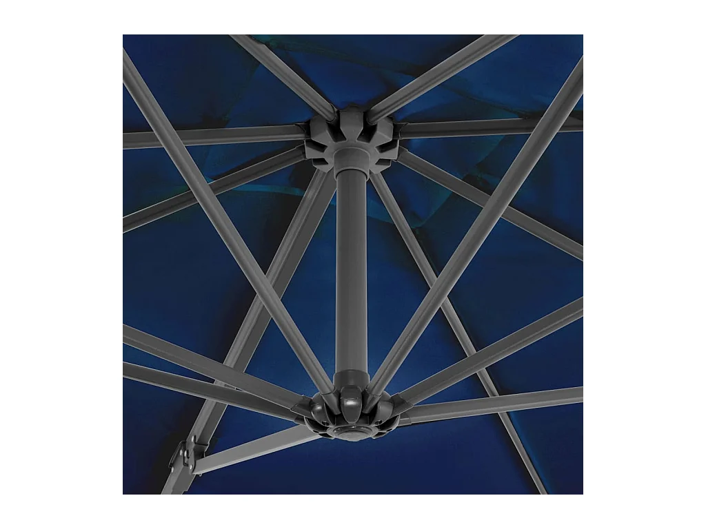 Parasol déporté et mât en aluminium Bleu azuré 250x250 cm FR70421