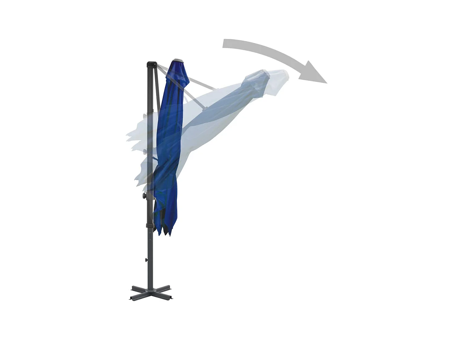 Parasol déporté et mât en aluminium Bleu azuré 250x250 cm FR70421