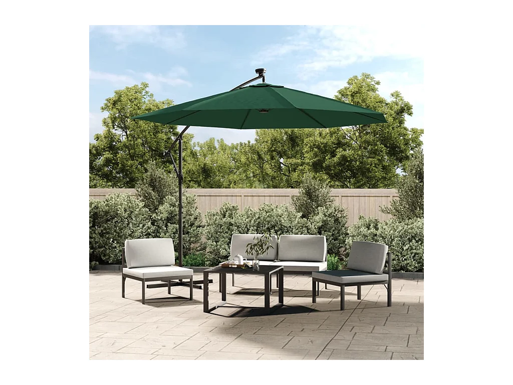 Tissu de remplacement pour parasol déporté vert 300 cm FR61884