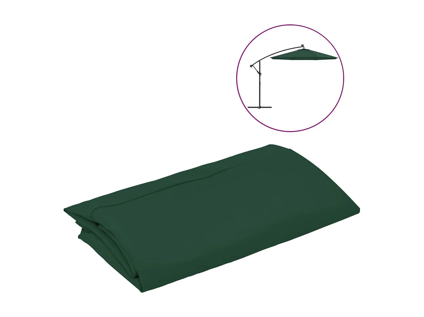 Tissu de remplacement pour parasol déporté vert 300 cm FR61884