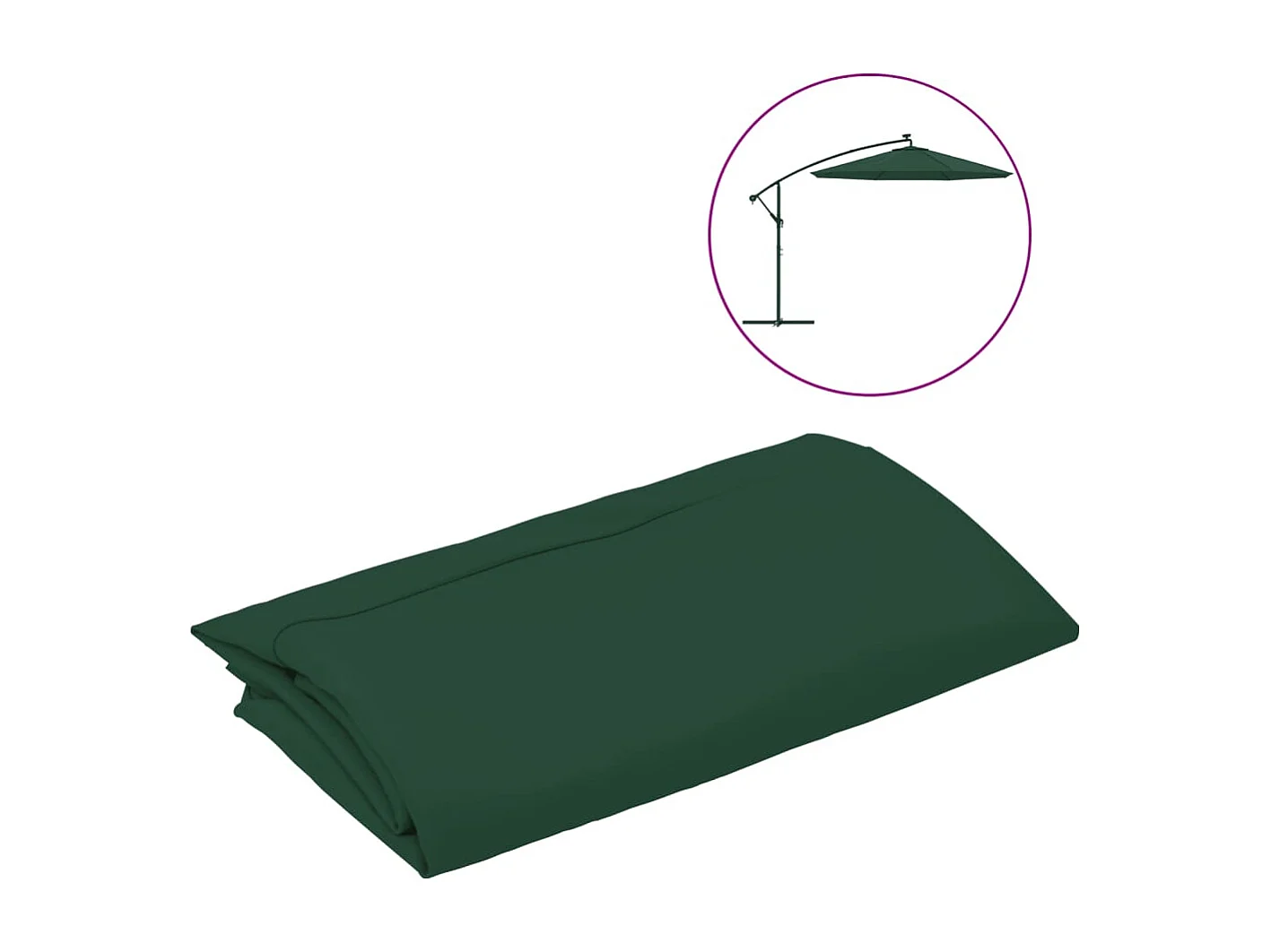Tissu de remplacement pour parasol déporté Vert 350 cm FR14898
