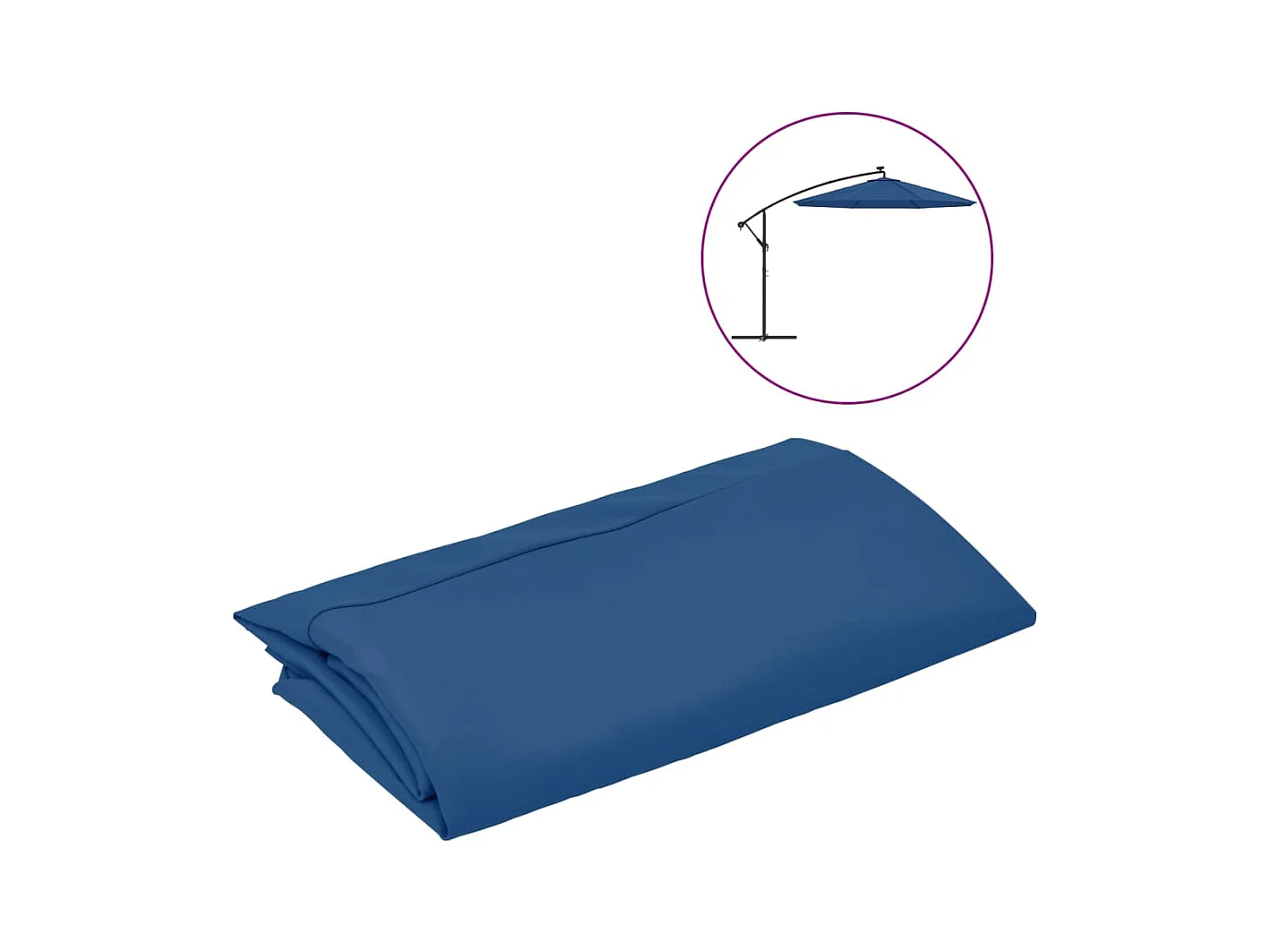 Vervangingsdoek voor zweefparasol 350 cm azuurblauw BE186710