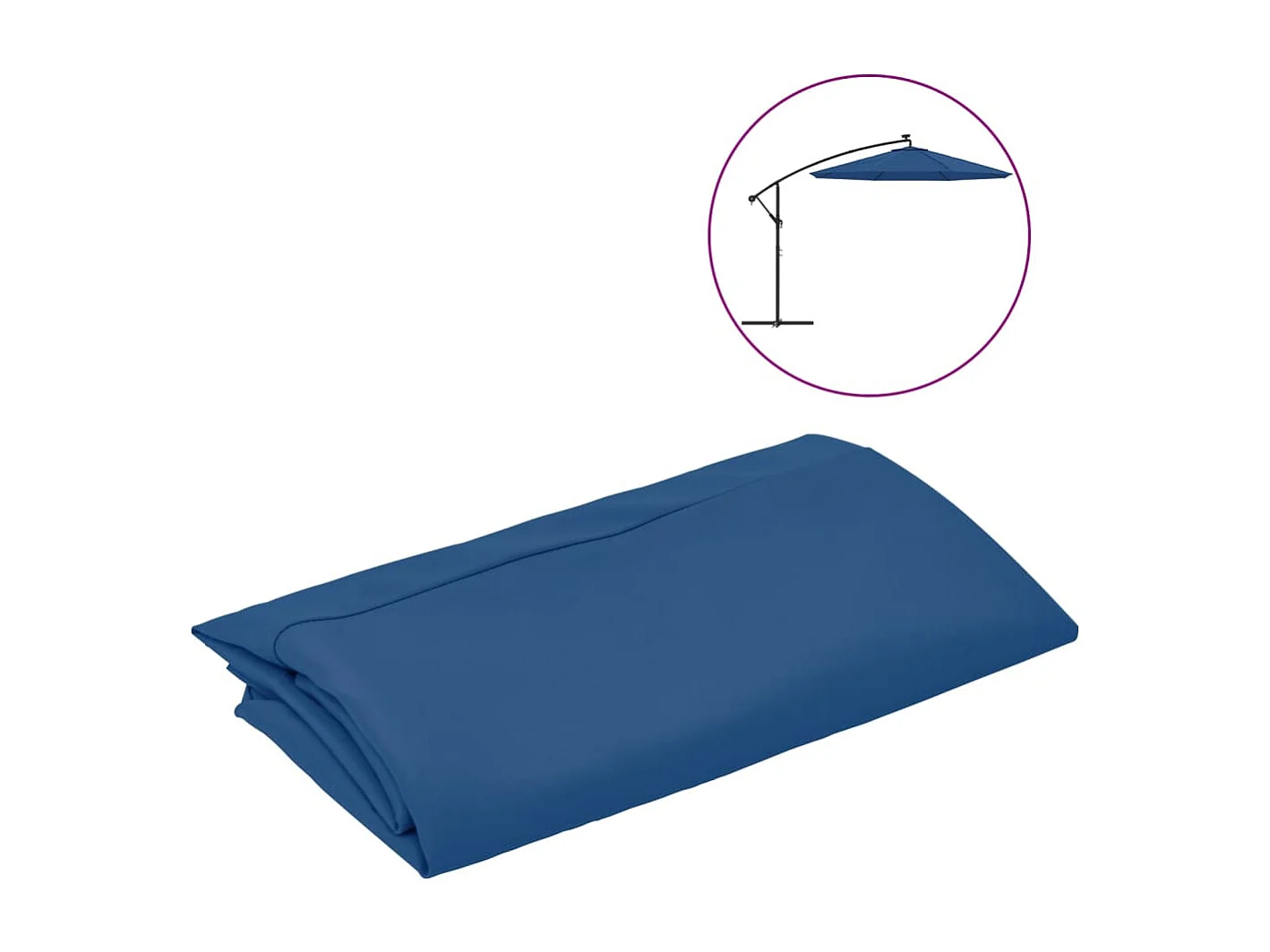 Tissu de remplacement pour parasol déporté Bleu azuré 350 cm FR88313