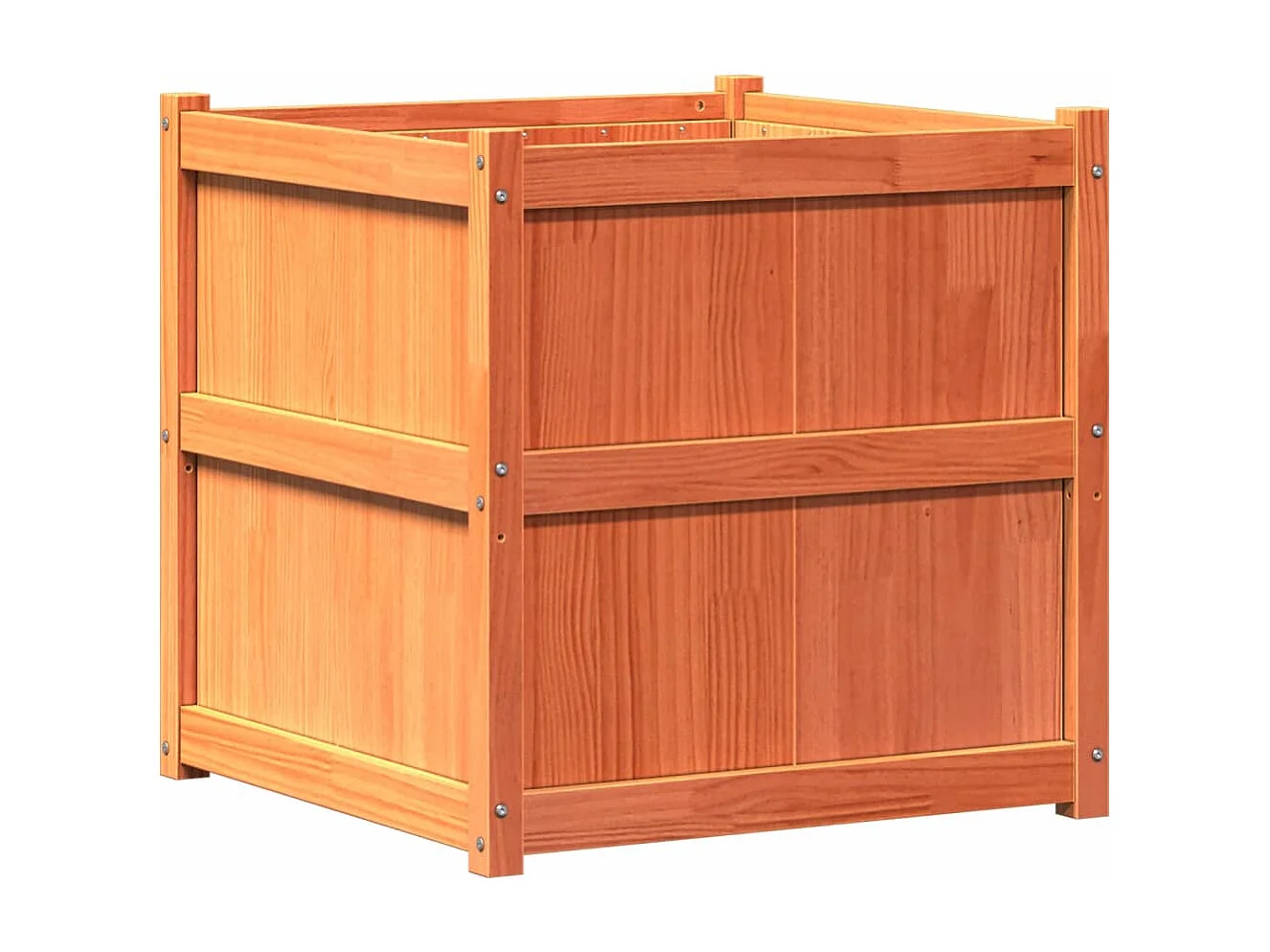 Jardinière cire marron 70x70x70 cm bois de pin massif FR19644