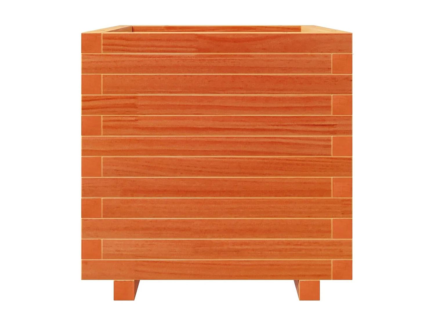 Jardinera madera maciza de pino marrón cera 50x50x49,5 cm ES794589