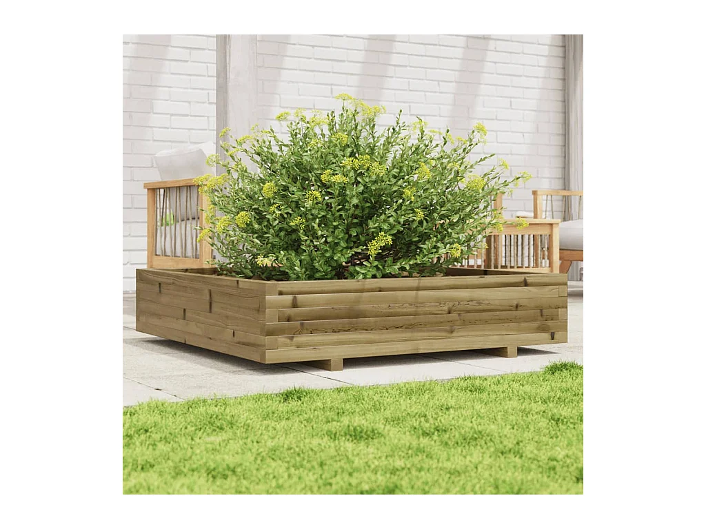 Jardinière 110x110x26,5 cm bois de pin imprégné FR65262
