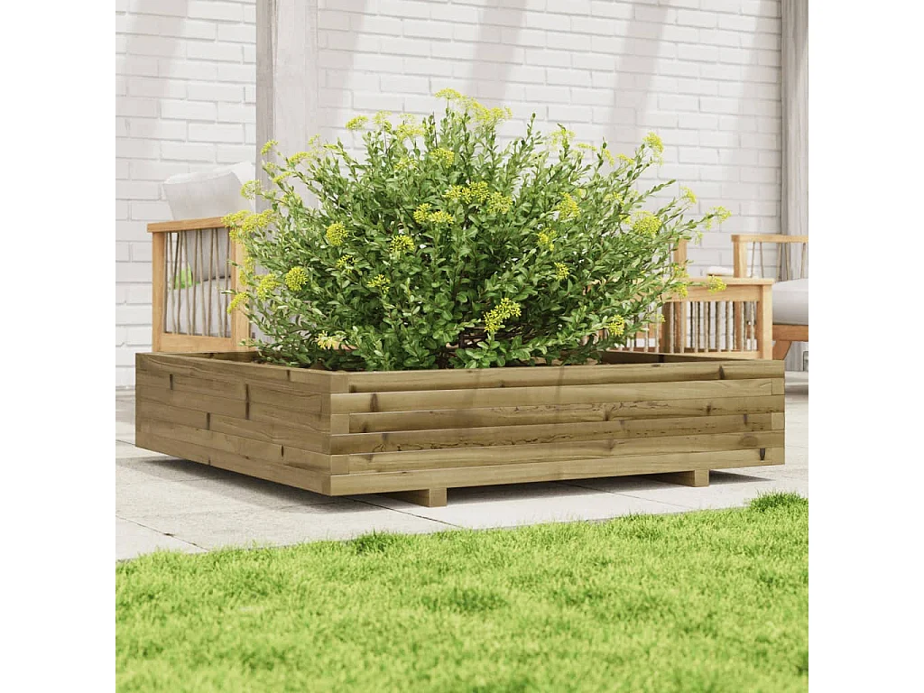 Jardinière 110x110x26,5 cm bois de pin imprégné FR65262