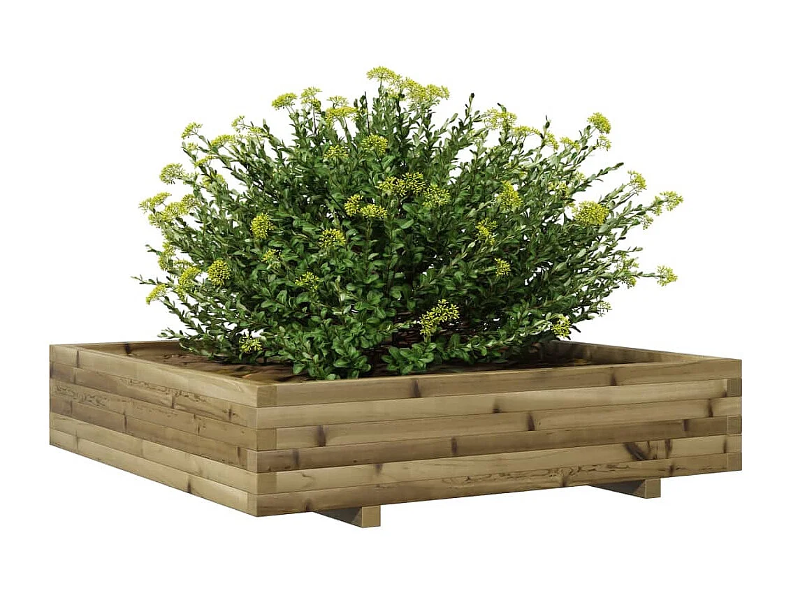 Jardinière 110x110x26,5 cm bois de pin imprégné FR65262
