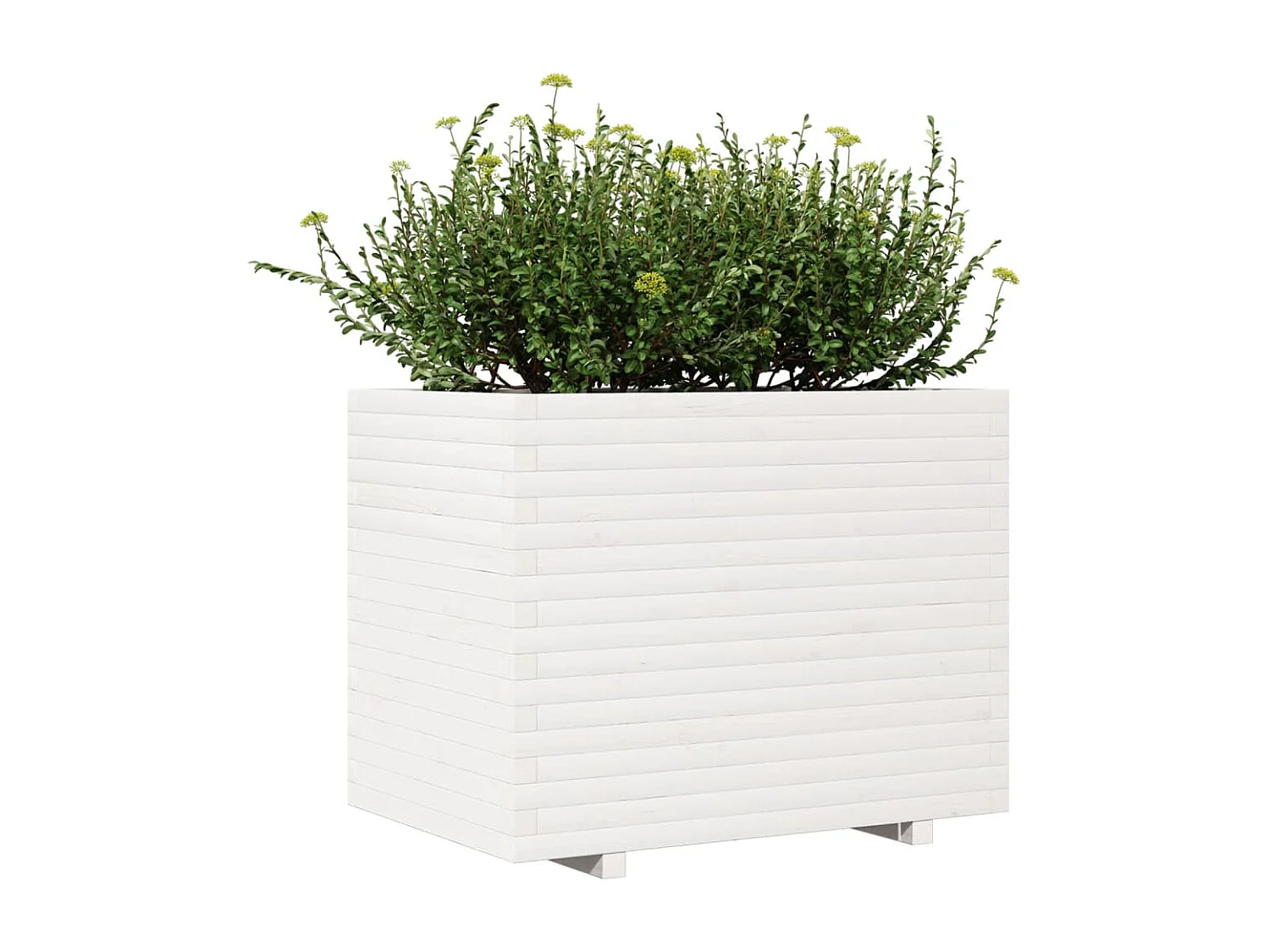 Jardinera madera maciza de pino blanco 90x60x72,5 cm ES944106