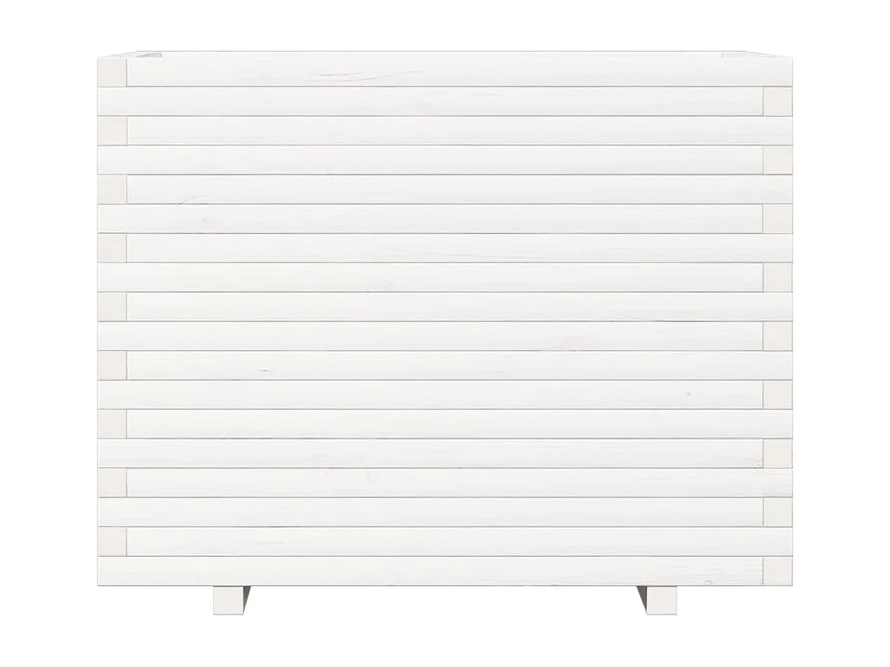 Jardinière blanc 90x60x72,5 cm bois de pin massif FR70822