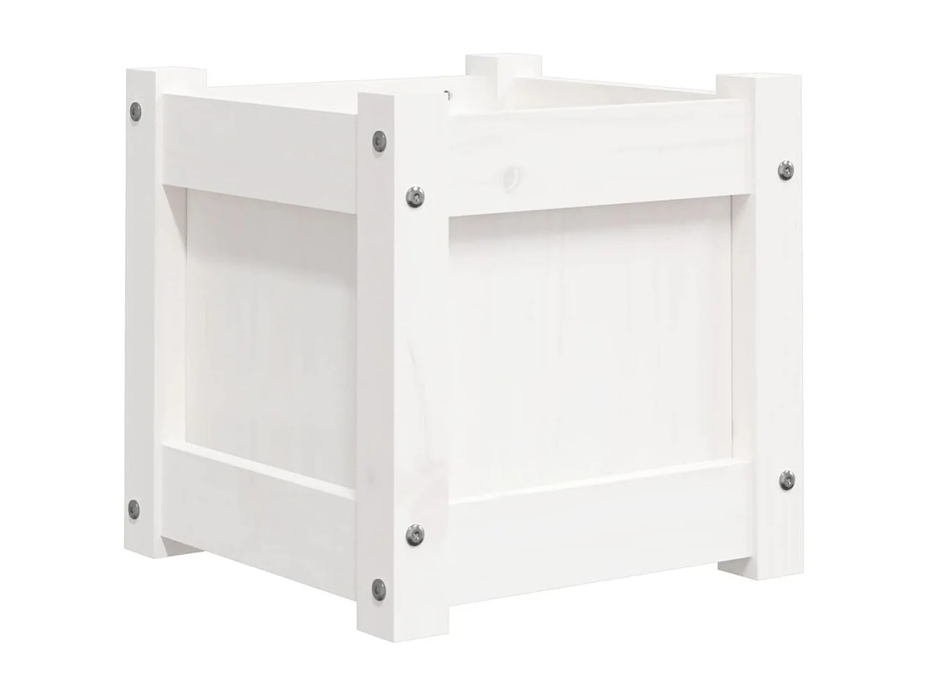 Jardinière blanc 31x31x31 cm bois de pin massif FR27386