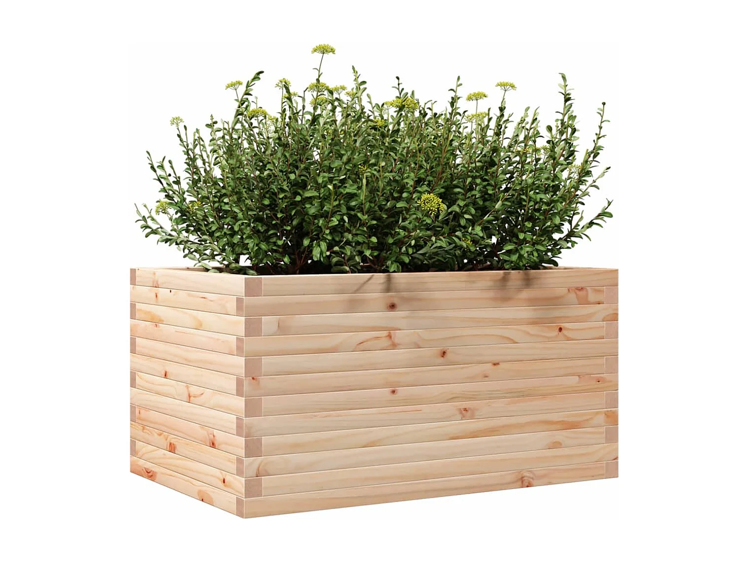 Jardinera de madera maciza de pino 90x60x45,5 cm ES631310