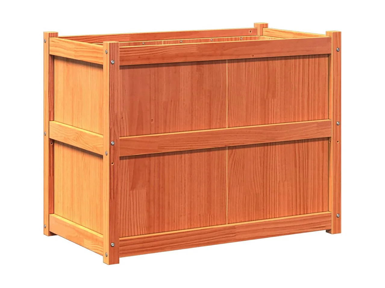 Jardinière cire marron 90x50x70 cm bois de pin massif FR75473