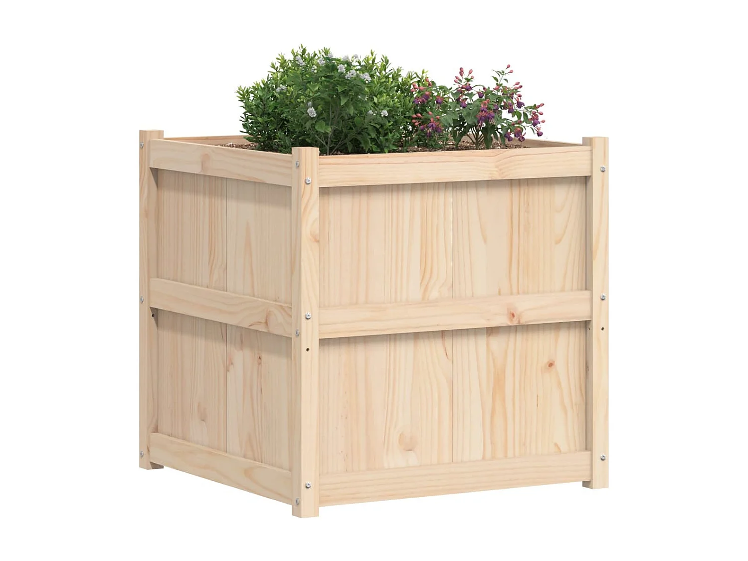 Jardinière d'extérieur 70x70x70 cm bois de pin massif FR43725