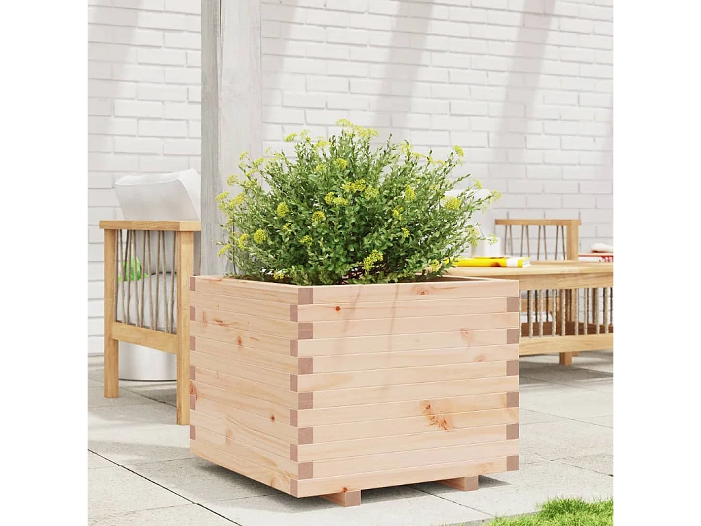 Jardinière 60x60x49,5 cm bois de pin massif FR48658