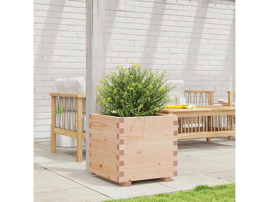 Jardinière 50x50x49,5 cm bois de pin massif FR62863