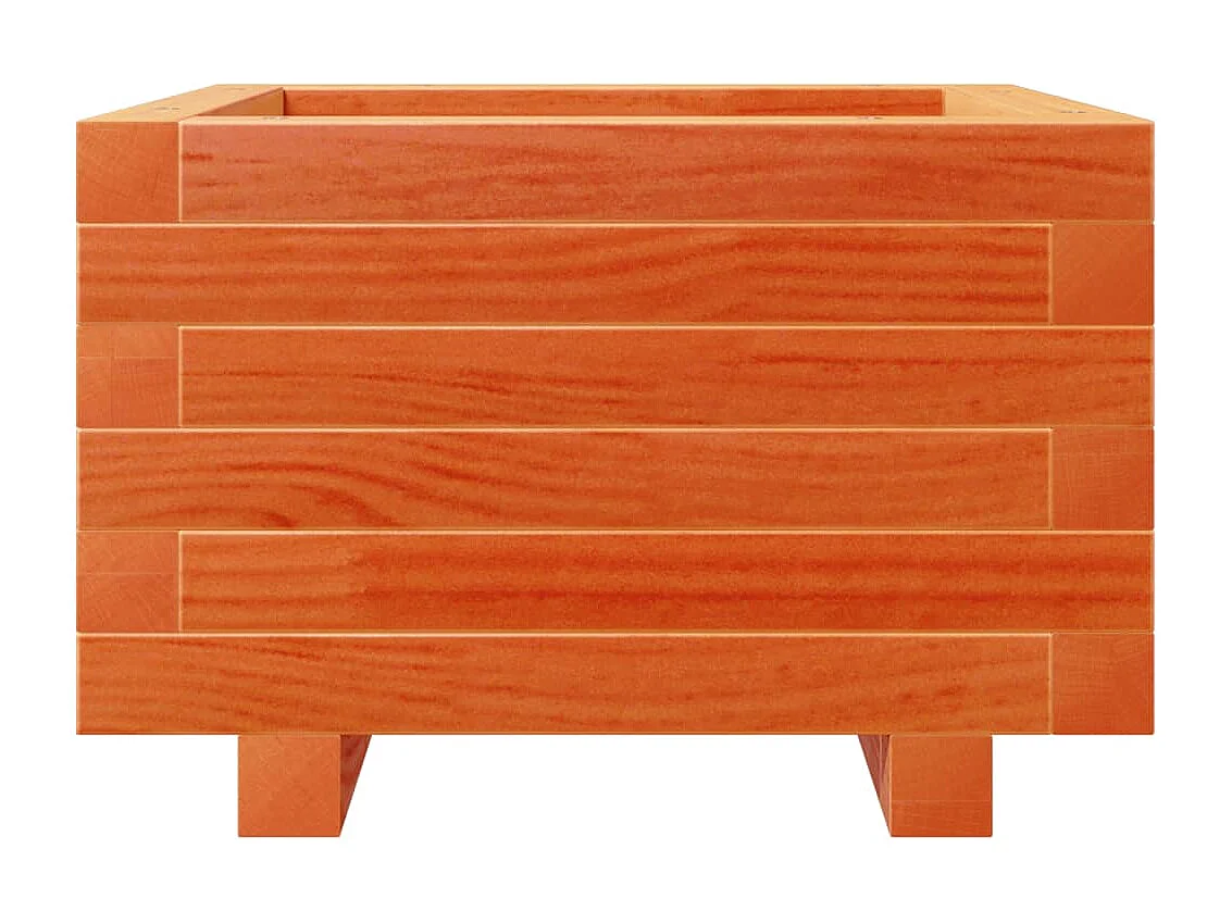 Jardinière cire marron 40x40x26,5 cm bois de pin massif FR34678