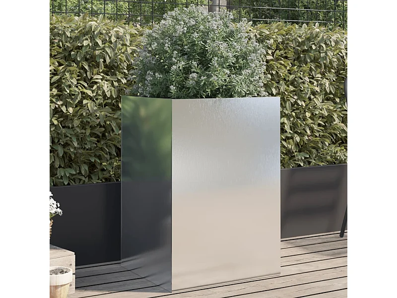 Jardinière argenté 52x48x75 cm acier inoxydable FR56222