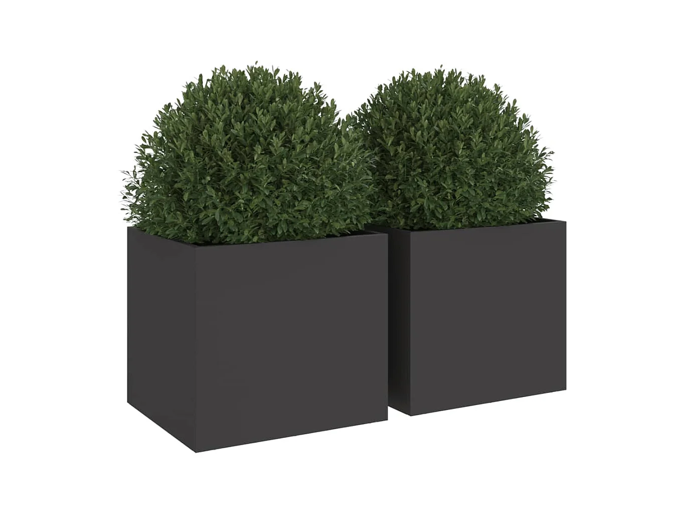 Jardinières 2 pcs noir 32x30x29 cm acier laminé à froid FR69817