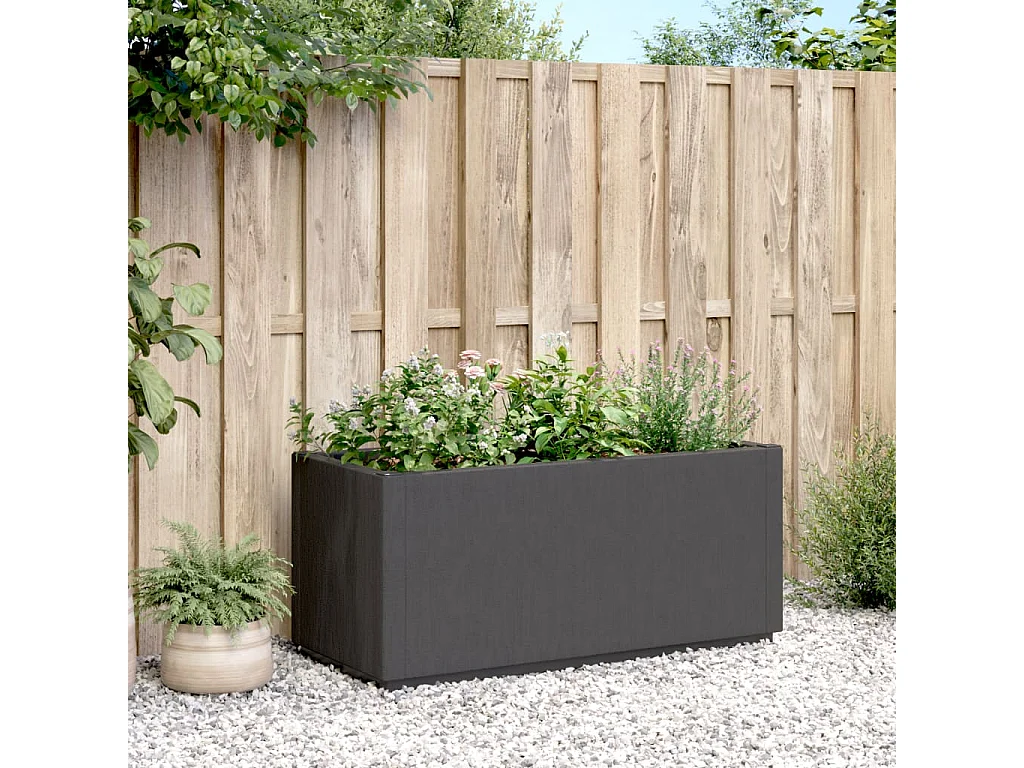 Jardinière gris foncé 80x36x35 cm PP FR11665