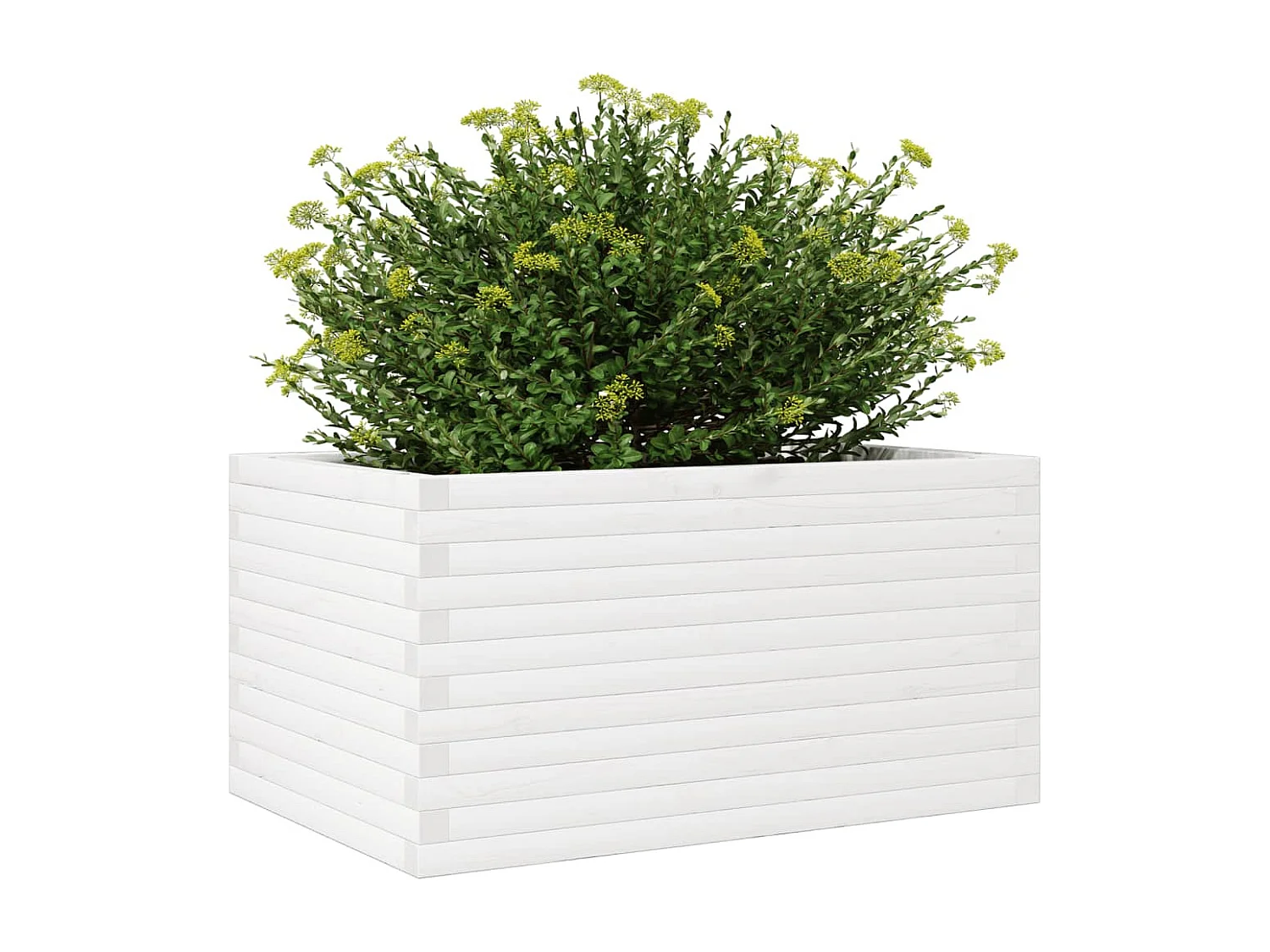 Vaso/floreira de jardim 90x60x46 cm madeira pinho maciça branco PT882865